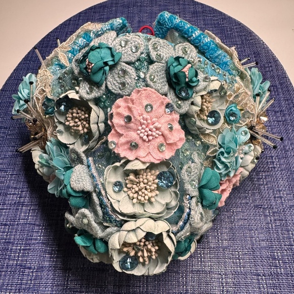Floral Competition Crown – Blue & Pink with Sparkle Accents - Picture 7 of 9